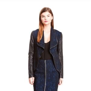 NWOT Yigal Azrouel Navy snakeskin leather jacket